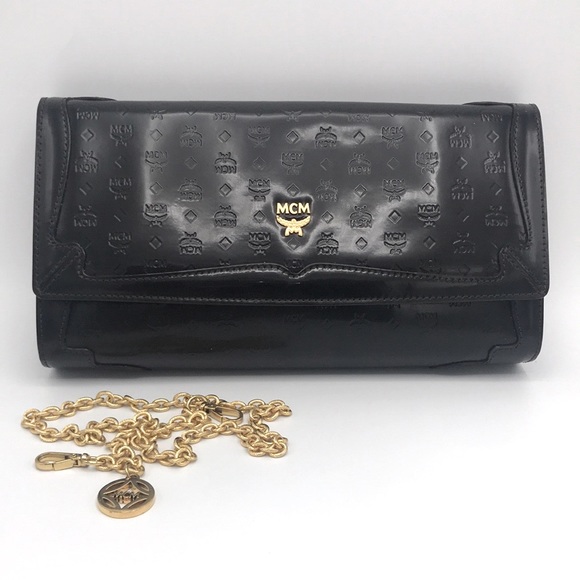 original mcm black wristlet